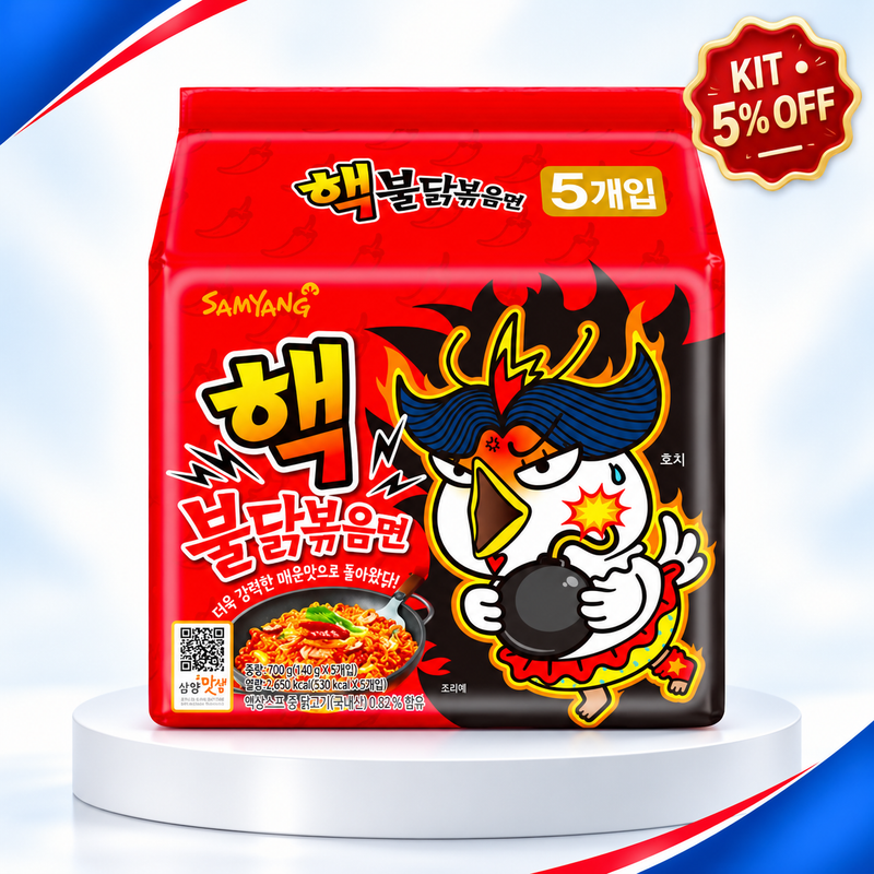 Kit Lámen Samyang Buldak 2x Spicy com 5 unidades