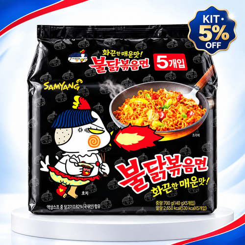 Kit Lámen Samyang Buldak Original com 5 unidades