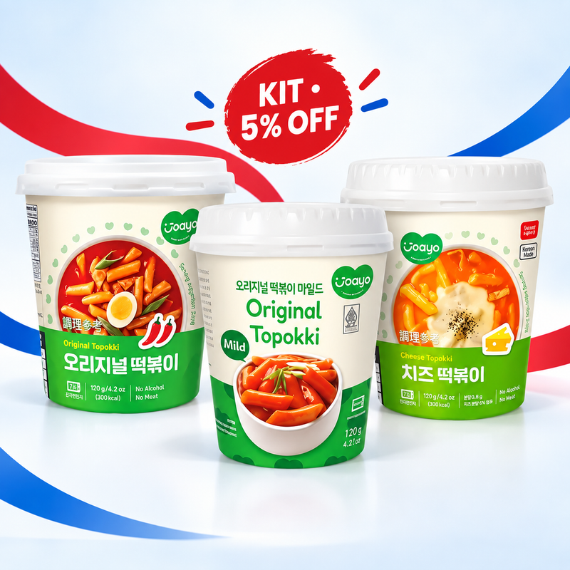 Kit Tteokbokki para iniciantes com 3 sabores